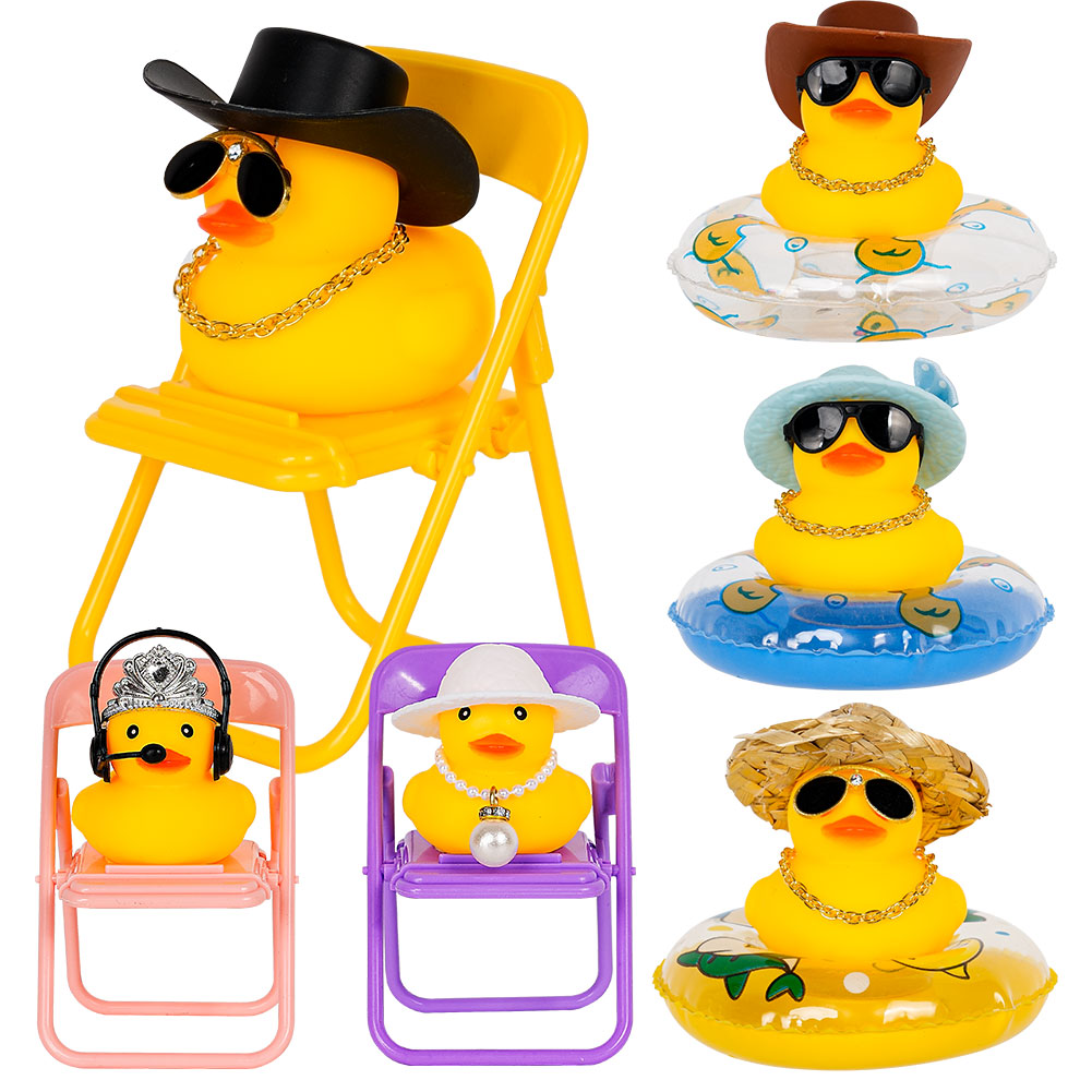 Rubber Duck Car Ornaments Yellow Ducky Car Dashboard Decor Cute Squeak  Duckies