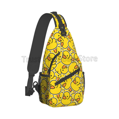 Funny Duck Sling Bag Crossbody Backpack Hiking Travel Daypack Chest Bag Lightweight Shoulder Bag for Men Women
