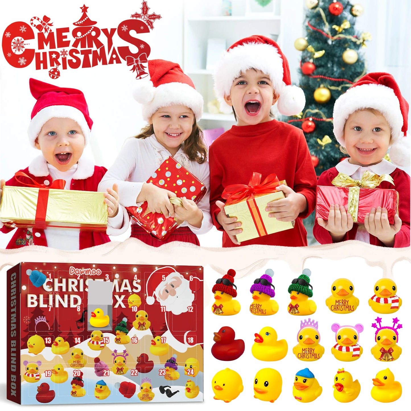 24 piece Holiday Rubber Duck Advent Calendar