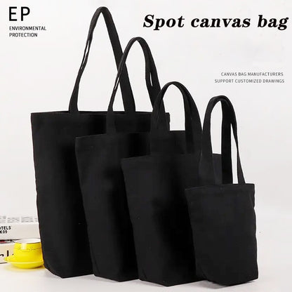 Duck Storage Black Canvas Tote Cotton Bag Shopping Bag